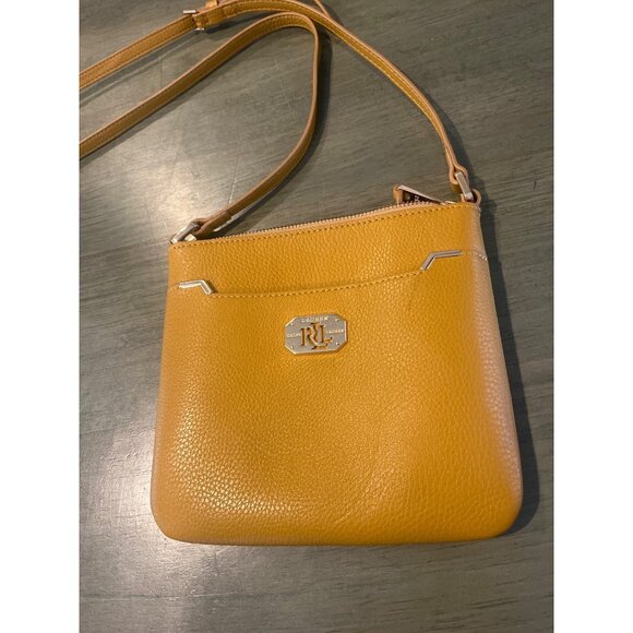 Lauren Ralph Lauren Handbags - Lauren Ralph Lauren Yellow Leather Crossbody Purse With Adjustable Strap & Gold-